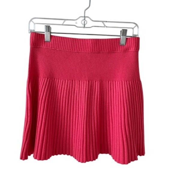 aerie Dresses & Skirts - Aerie Pink Punch Take Charge Pull On Ribbed Unlined Wool Sweater Skirt Small NWT
